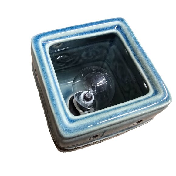 Scentsy Armerina America Premium Full Size Wax Warmer Blue Green Floral - Picture 5 of 6